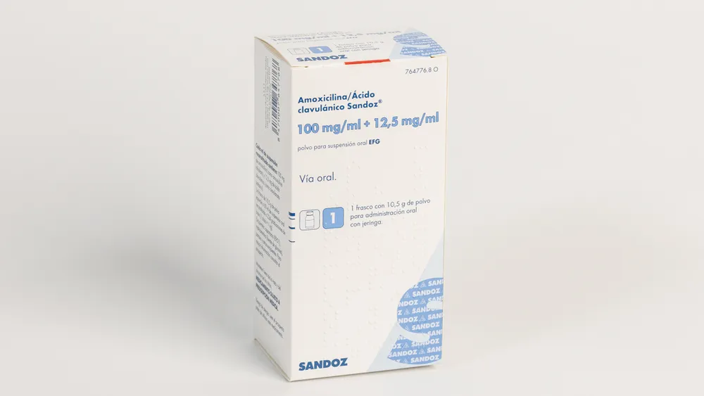 Amoxicillin/clavulanic acid Sandoz 100 mg/ml + 12.5 mg/ml powder for oral suspension EFG powder for preparation of oral suspension