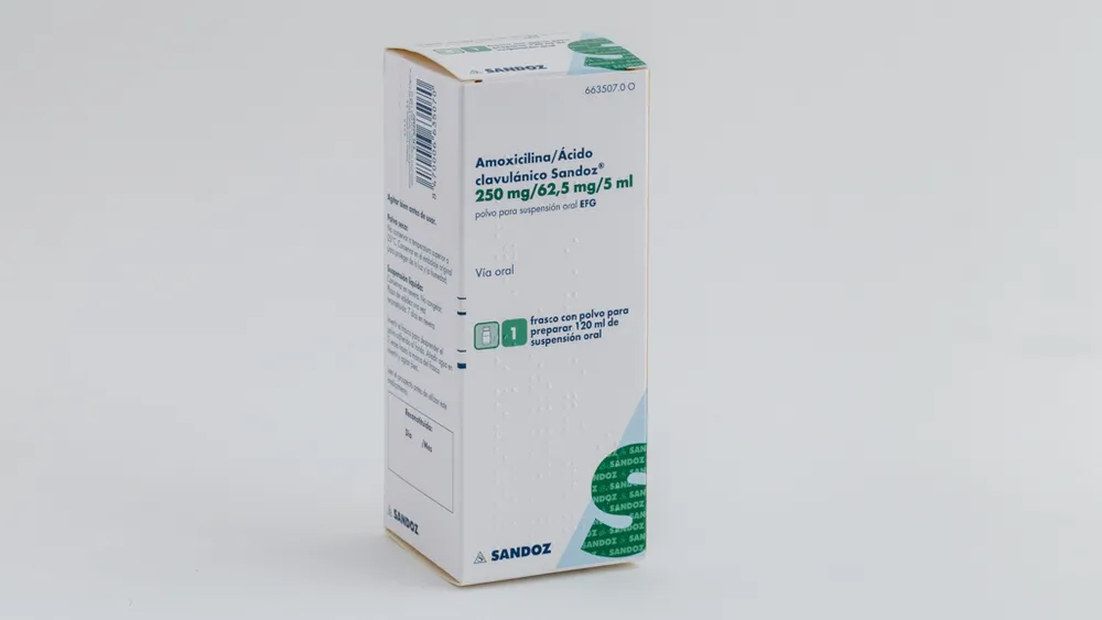 Amoxicillina/acido clavulanico Sandoz 250 mg/62,5 mg/5 ml polvere per sospensione orale EFG polvere per preparazione di sospensione orale