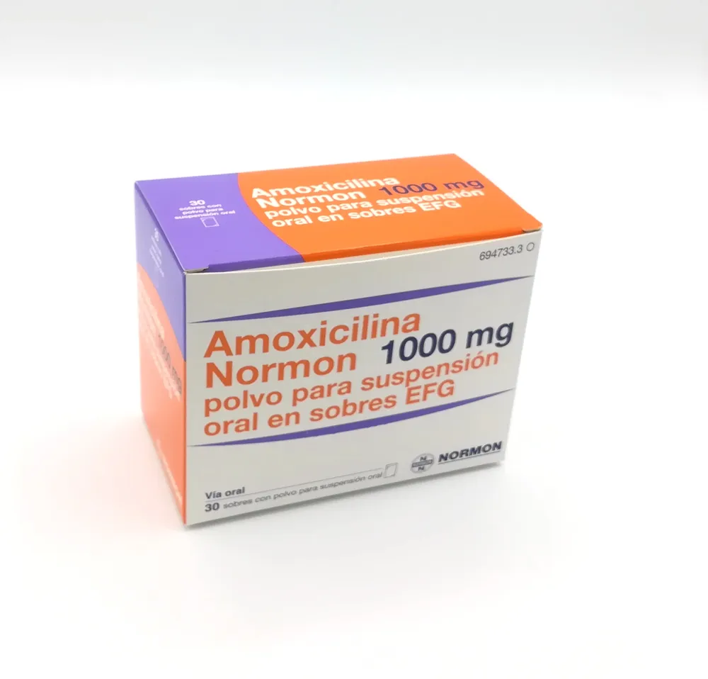 Amoxicillina Normon 1000 mg polvere per sospensione orale in bustine EFG polvere per preparazione di sospensione orale