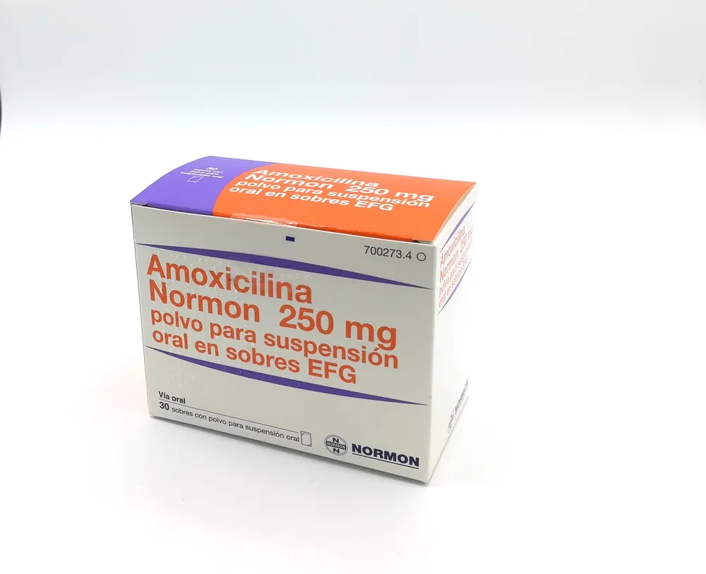 Amoxicillina Normon 250 mg polvere per sospensione orale in bustina EFG polvere per preparazione di sospensione orale