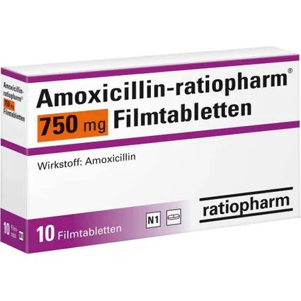 Amoxicillin Ratiopharm 750 mg film-coated tablets EFG tablets, film-coated