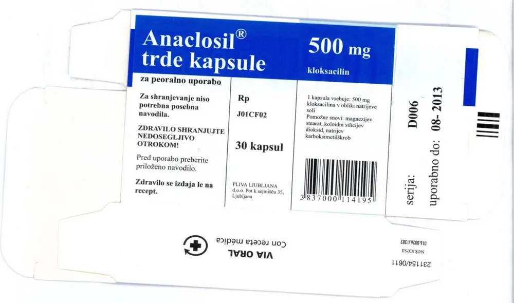 Anaclosil 500 mg capsules capsules, hard