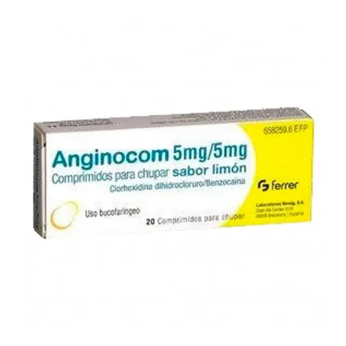 Anginocom 5 mg/5 mg lozenges lemon flavour lozenges, for sucking