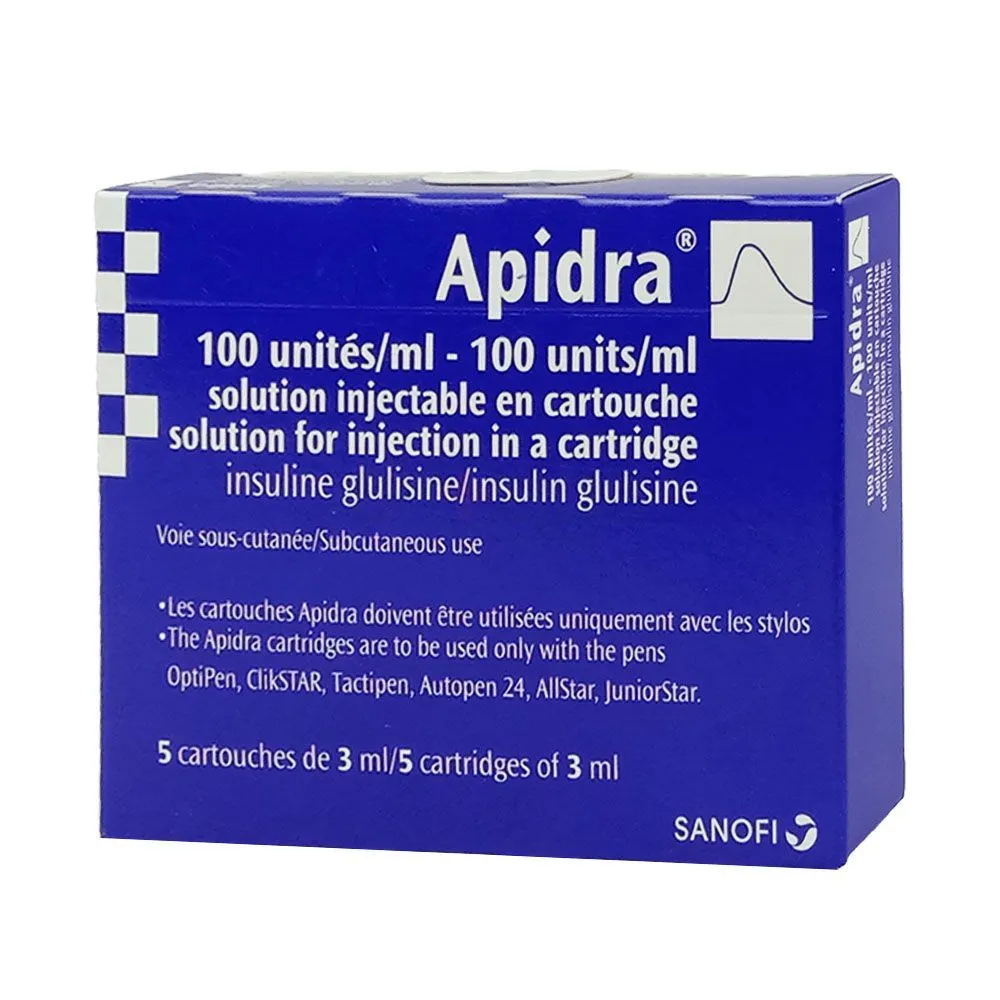 Apidra 100 units/ml solution for injection in cartridge solution for injection in cartridge