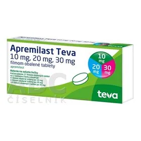 Апремиласт Тева 10 мг + 20 мг + 30 мг таблетки, покрытые плёночной оболочкой ЕФГ таблетки, покрытые пленочной оболочкой
