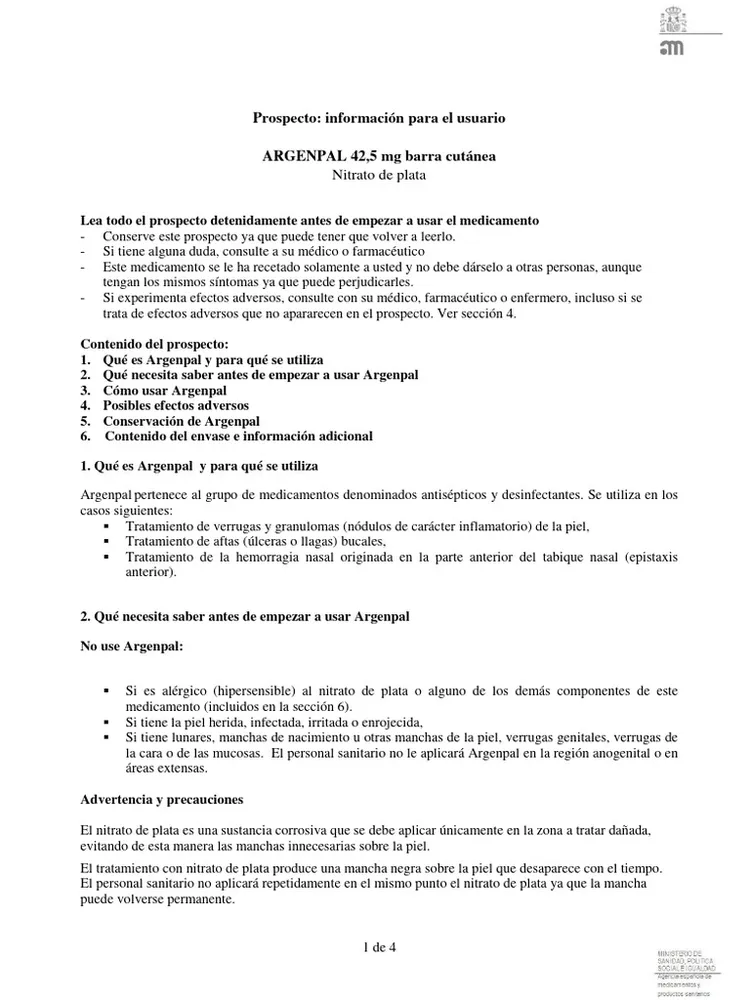 Argenpal 42,5 mg barretta cutanea barra, cutanea