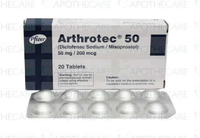 ARTROTEC 50 mg/200 microgramos COMPRIMIDOS RECUBIERTOS COMPRIMIDO