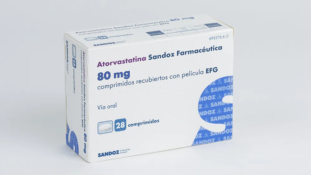 Atorvastatin Sandoz Farmaceutica 80 mg film-coated tablets EFG tablets, film-coated