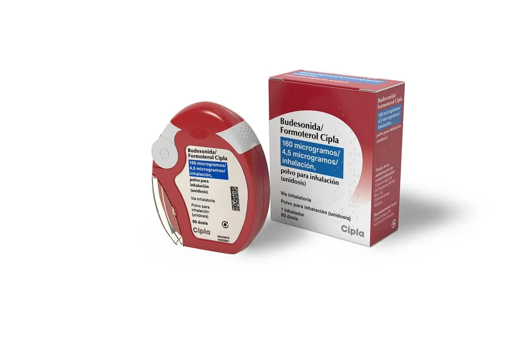 BUDESONIDA/FORMOTEROL CIPLA 160 MICROGRAMOS/4,5 MICROGRAMOS/INHALACION POLVO PARA INHALACION (UNIDOSIS) POLVO PARA INHALACIÓN (UNIDOSIS)