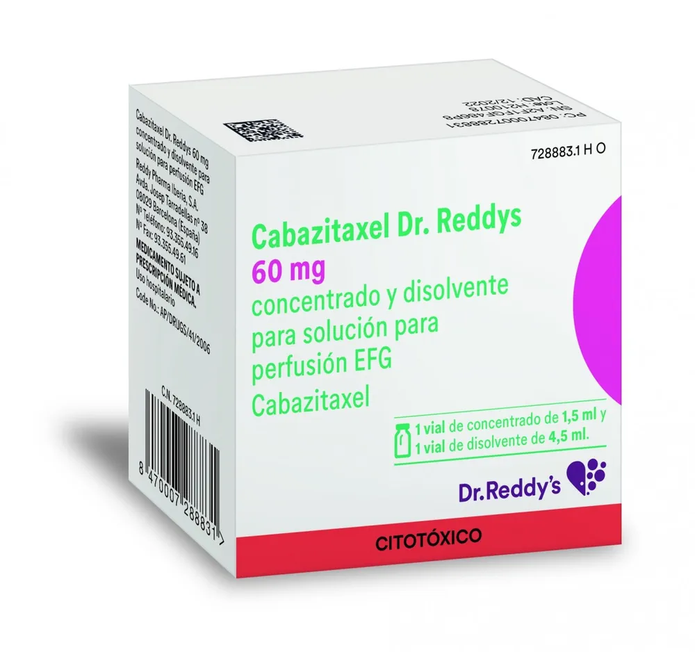 Cabazitaxel Zentiva 60 mg concentrate and solvent for infusion solution EFG solution for infusion, concentrate and solvent