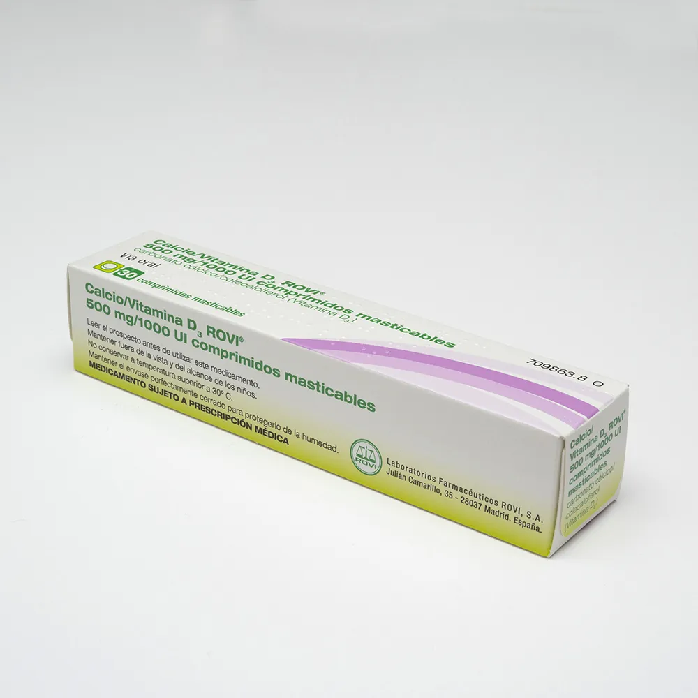 Calcium/vitamin D3 Rovi 500 mg/1000 IU chewable tablets tablets, chewable