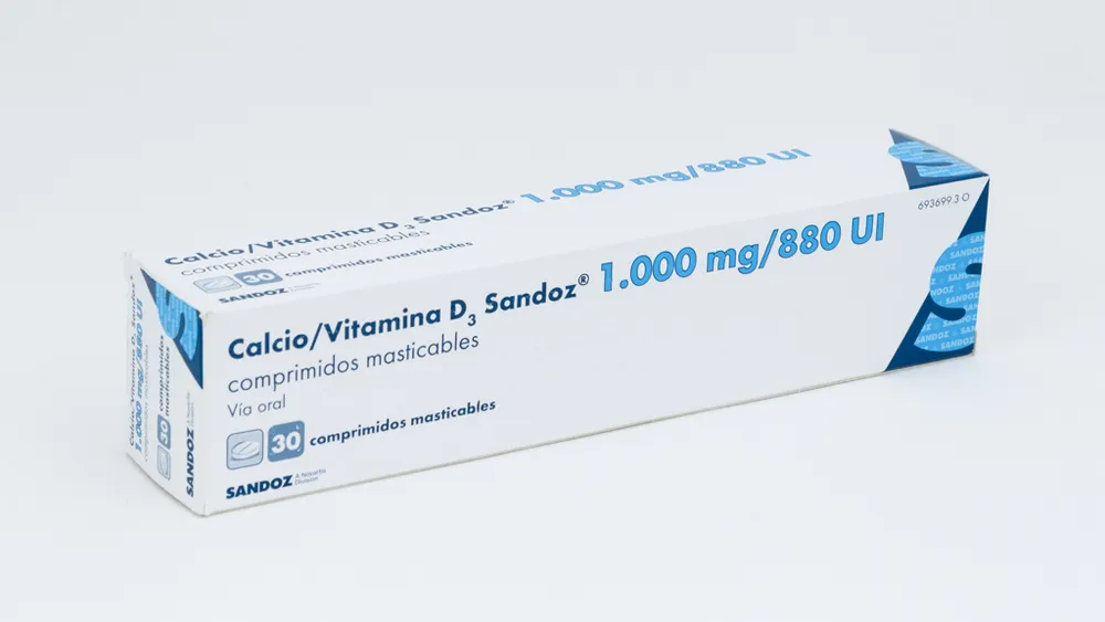 Calcium/vitamin D3 Sandoz 1000 mg/880 IU chewable tablets tablets, chewable