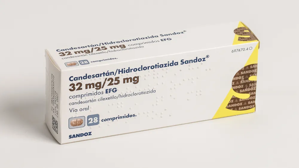 Candesartan/hydrochlorothiazide Sandoz 32 mg/25 mg tablets EFG tablets
