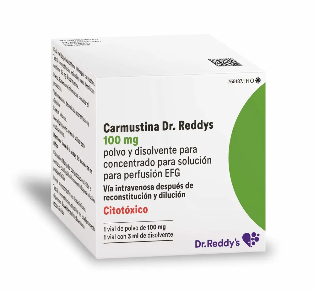 Carmustine Glenmark 100 mg powder and solvent for concentrate for infusion solution EFG powder and solvent for concentrate for solution for infusion