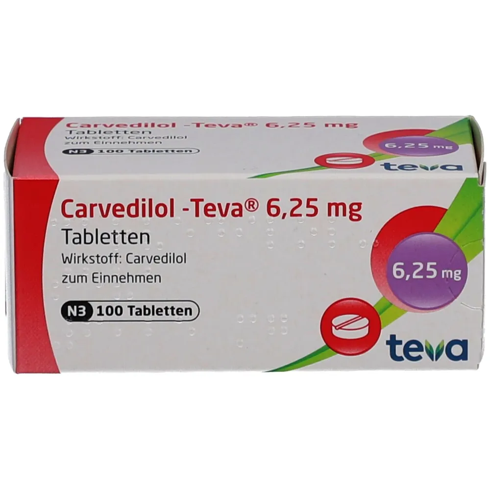 Carvedilolo Teva 6,25 mg compresse EFG compresse