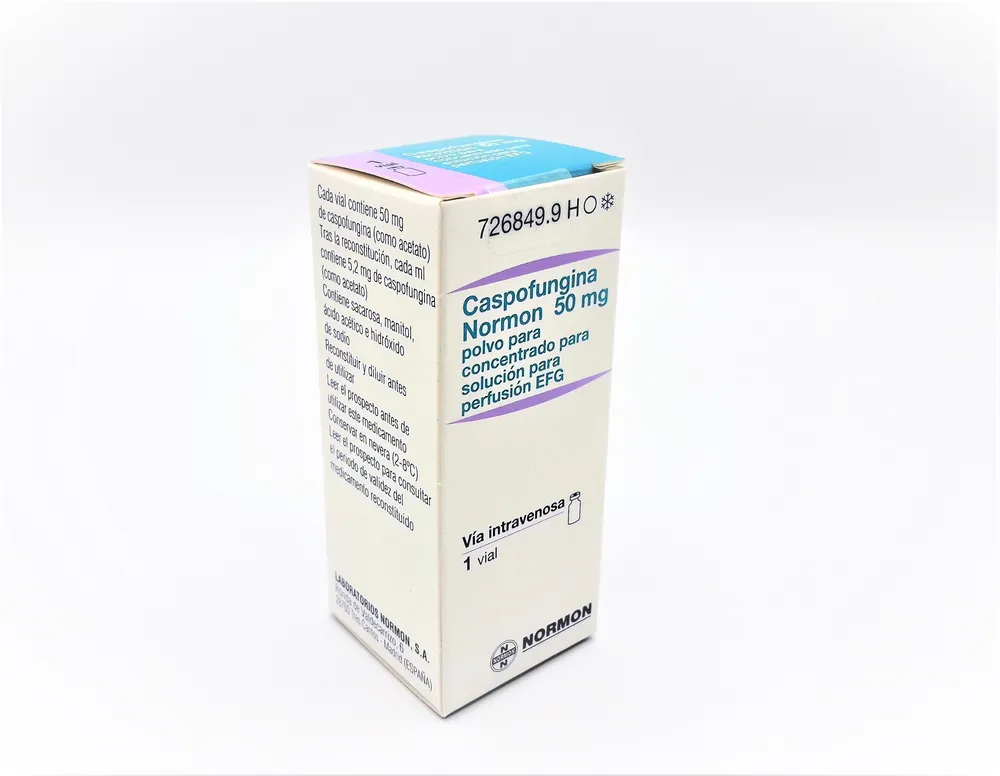 Caspocefina Normon 50 mg polvere per concentrato per soluzione per infusione EFG polvere per concentrato per soluzione per perfusione