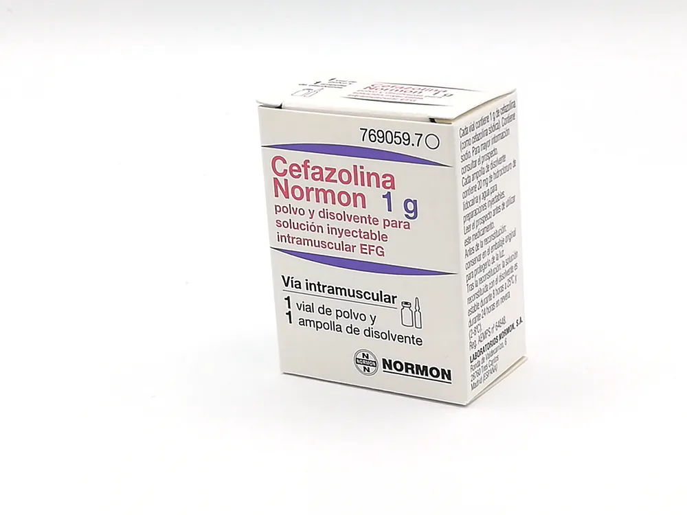 Cefazolin Normon 1 g powder and solvent for intramuscular injection solution EFG powder and solvent for solution for injection