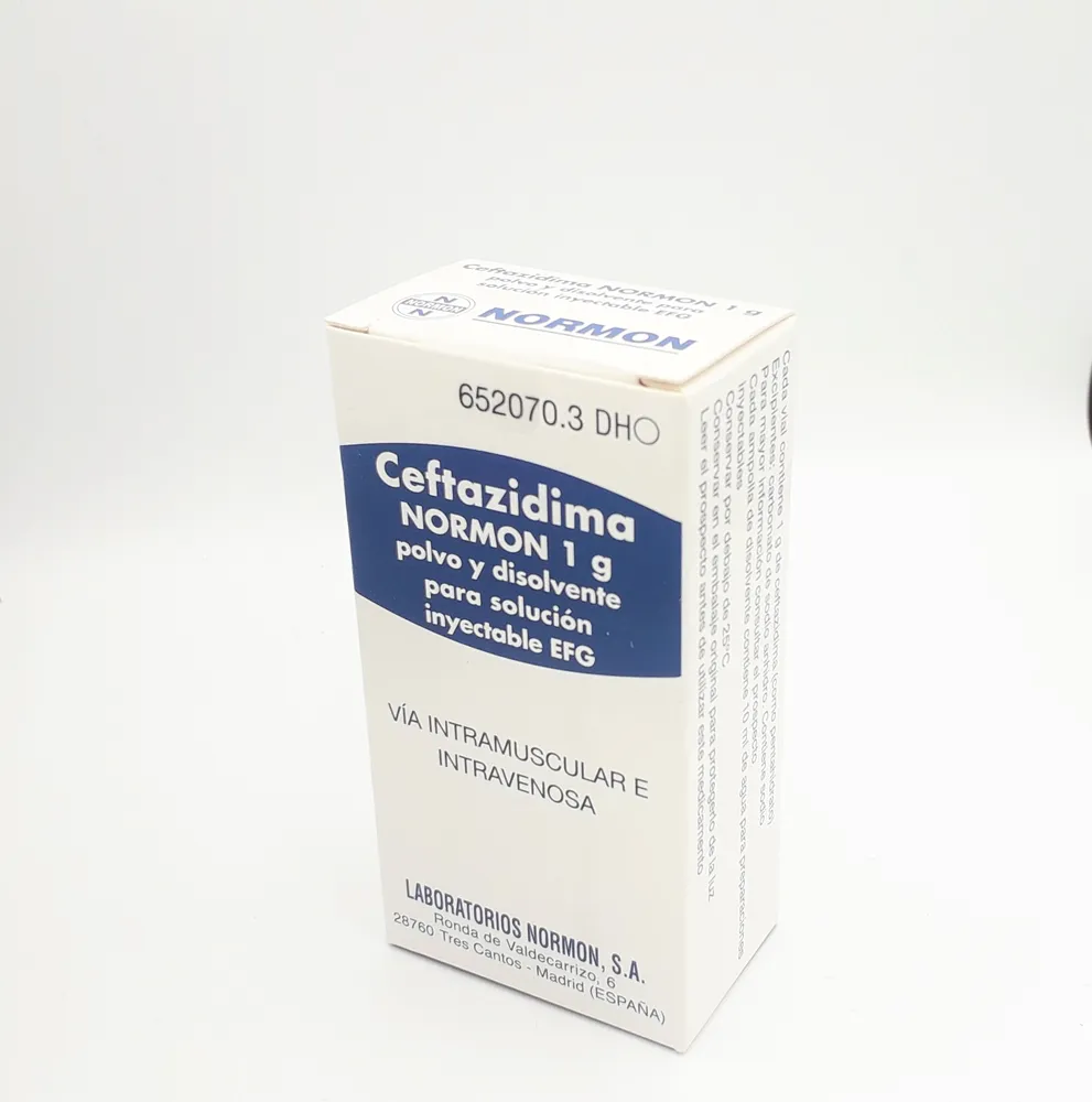 Ceftazidime Normon 1 g powder and solvent for solution for injection EFG powder and solvent for solution for injection