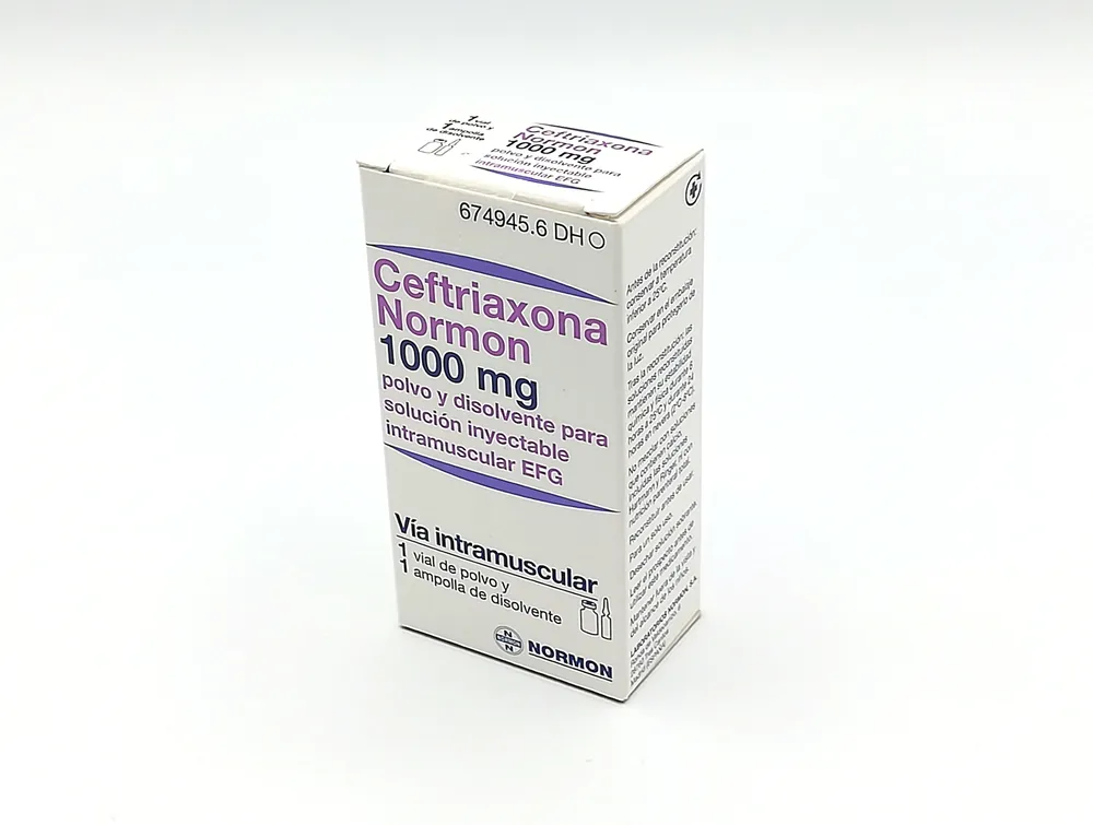 Ceftriaxone Normon 1000 mg powder and solution for intramuscular injection EFG powder and solvent for solution for injection