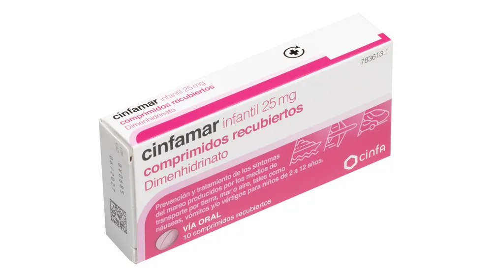 CINFAMAR INFANTIL 25 mg COMPRIMIDOS RECUBIERTOS COMPRIMIDO RECUBIERTO