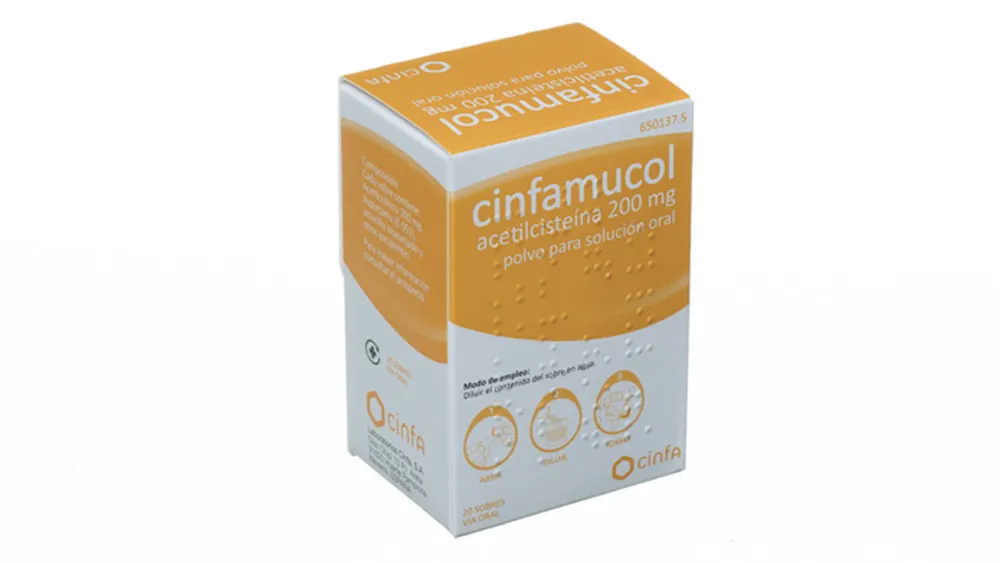 Cinfamucol acetylcysteine 200 mg powder for oral solution powder for oral solution