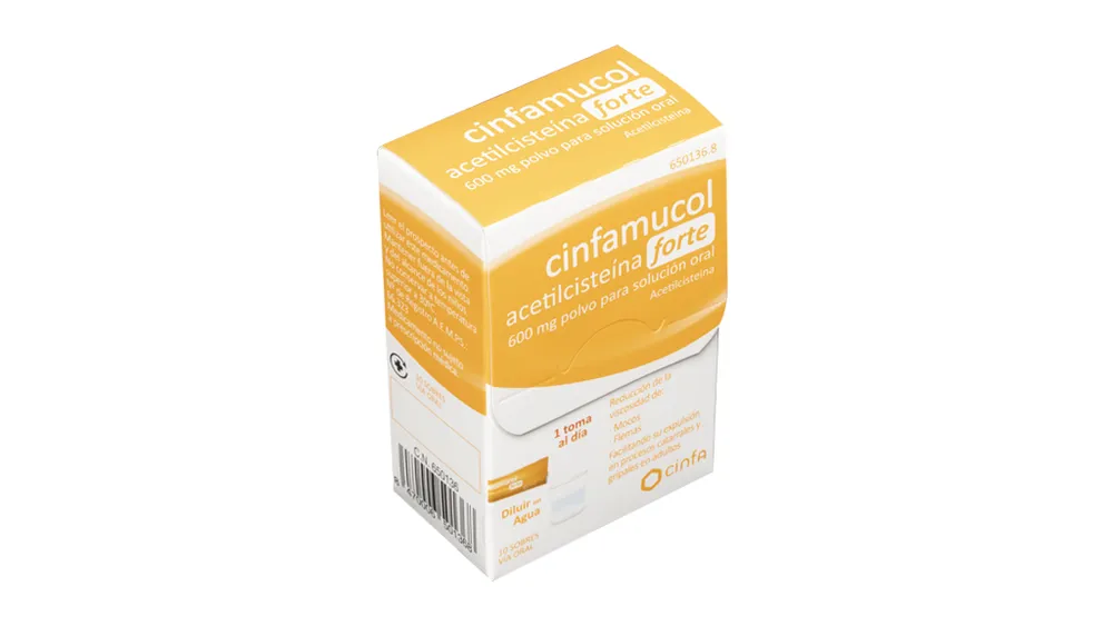 Cinfamucol acetilcisteina forte 600 mg polvere per soluzione orale polvere per soluzione orale