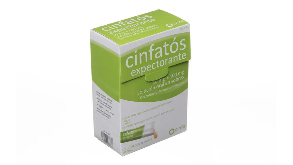 Cinfatos Expectorante 10 mg + 100 mg oral solution in sachets solution, oral