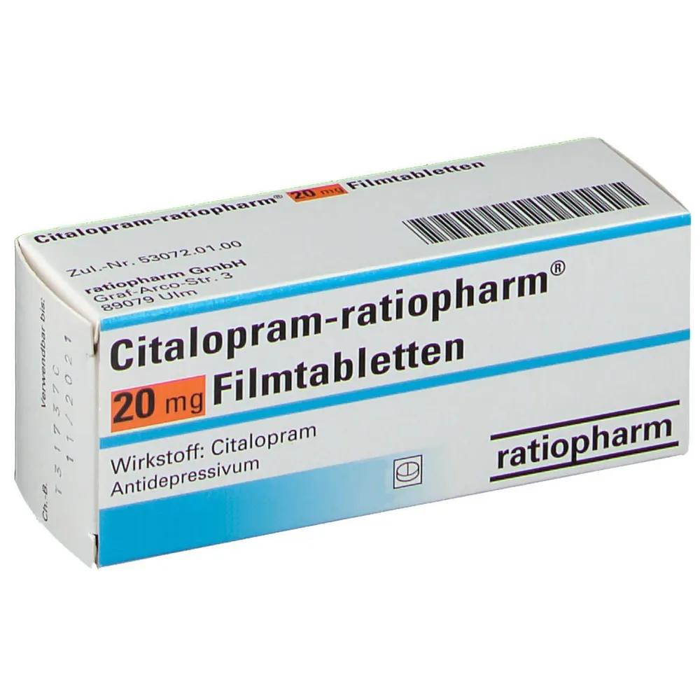 Citalopram Teva-Ratiopharm 20 mg film-coated tablets EFG tablets, film-coated