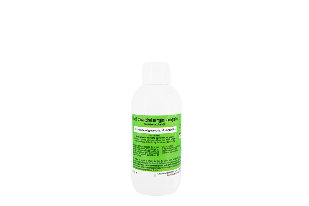 Clorxil with Alcohol 20 mg/ml + 0.63 ml/ml cutaneous solution solution, cutaneous