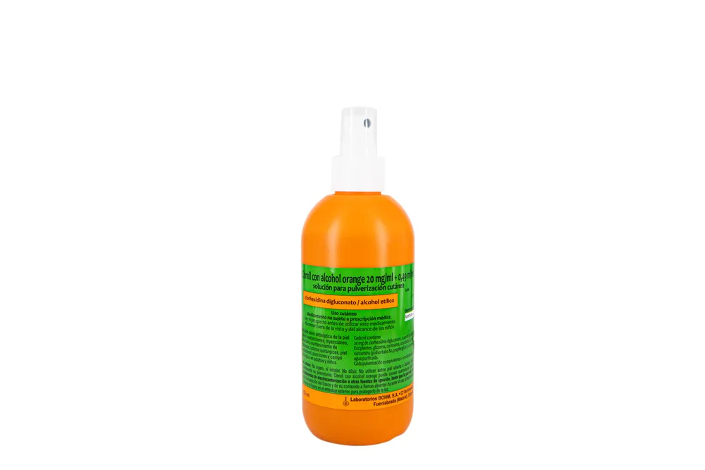 Clorxil with Alcohol Orange 20 mg/ml + 0.49 ml/ml cutaneous spray solution solution for cutaneous spray