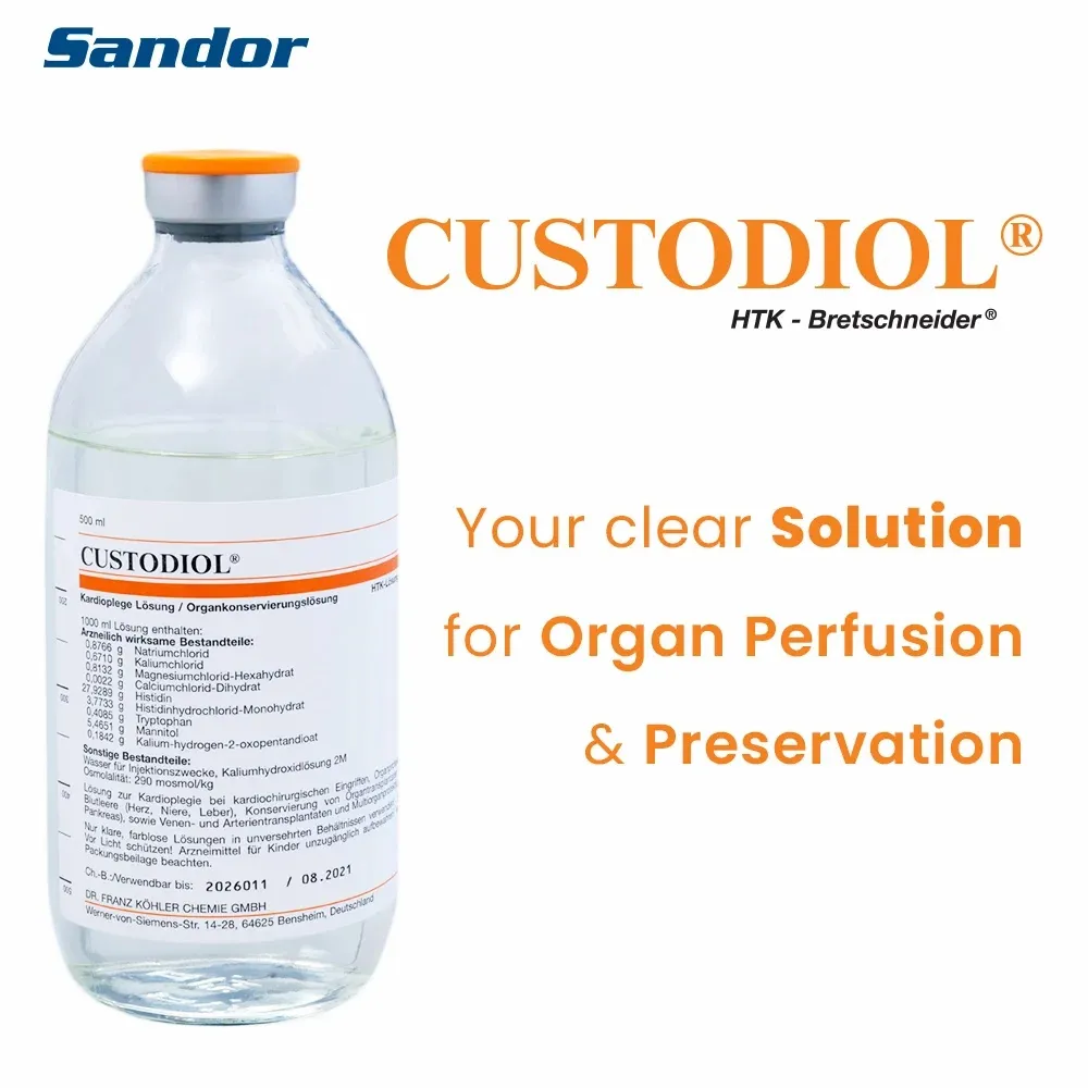 Custodiol solution for cardioplegia and for organ preservation solution for organ preservation and cardioplegia