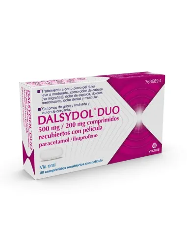 DALSYDOL DUO 500 MG/200 MG COMPRIMIDOS RECUBIERTOS CON PELICULA COMPRIMIDO RECUBIERTO CON PELÍCULA