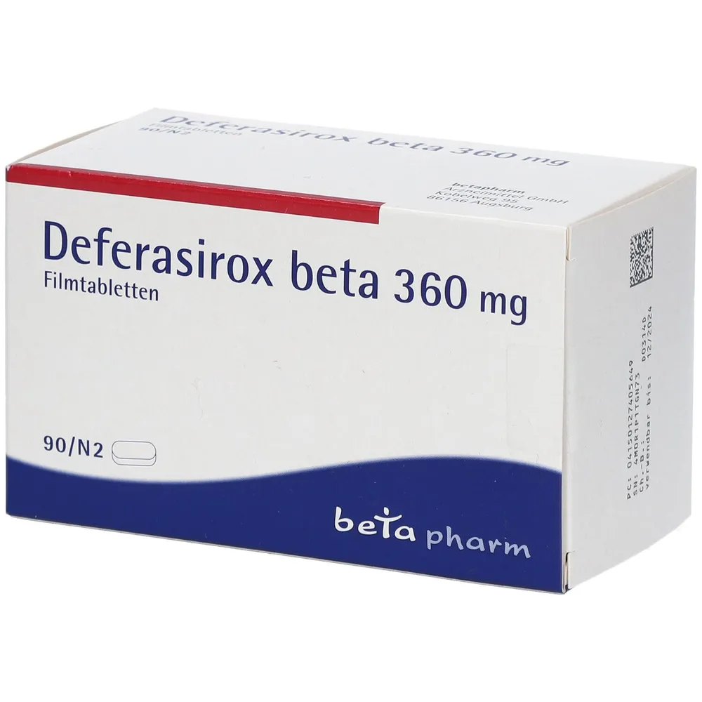 DEFERASIROX RATIOPHARM 360 MG COMPRIMIDOS RECUBIERTOS CON PELICULA EFG COMPRIMIDO RECUBIERTO CON PELÍCULA