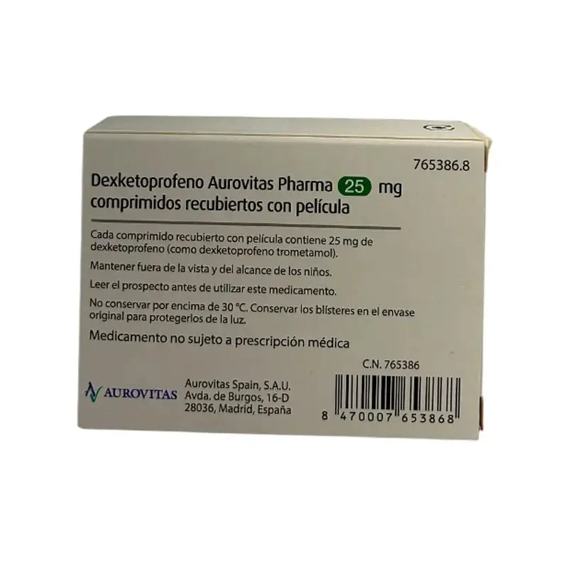 Dexketoprofen Aurovitas Pharma 25 mg film-coated tablets tablets, film-coated