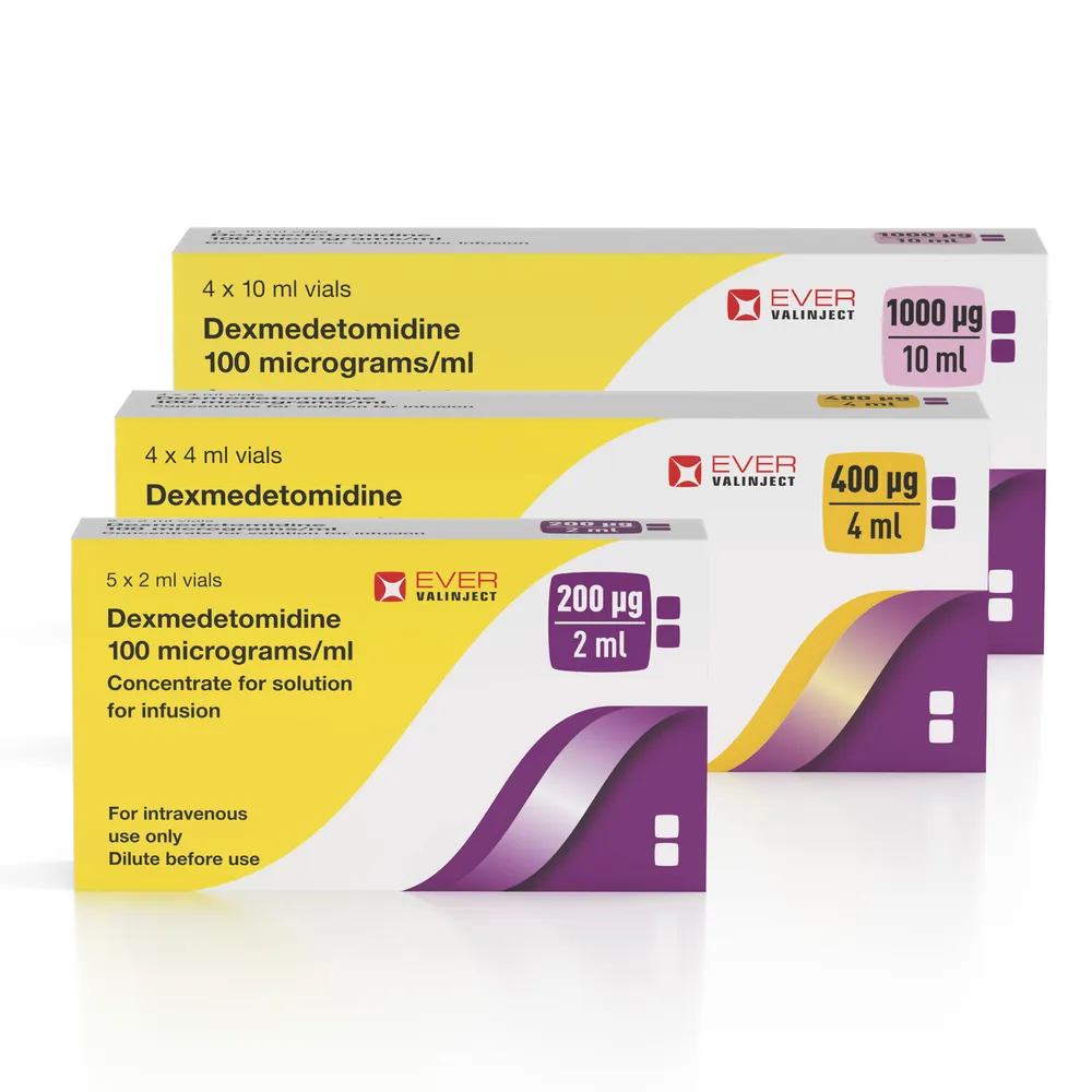 Dexmedetomidine Ever Pharma 100 micrograms/ml concentrate for infusion solution solution for infusion, concentrate