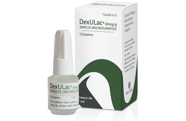 Dexulac 80 mg/g medicated nail lacquer nail polish, medicated