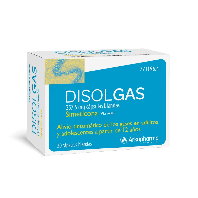 Disolgas 257.5 mg soft capsules capsules, hard