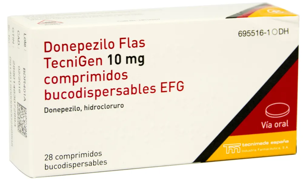 Donepezil Flas Tecnigen 10 mg orodispersible tablets EFG tablets, buccodispersable