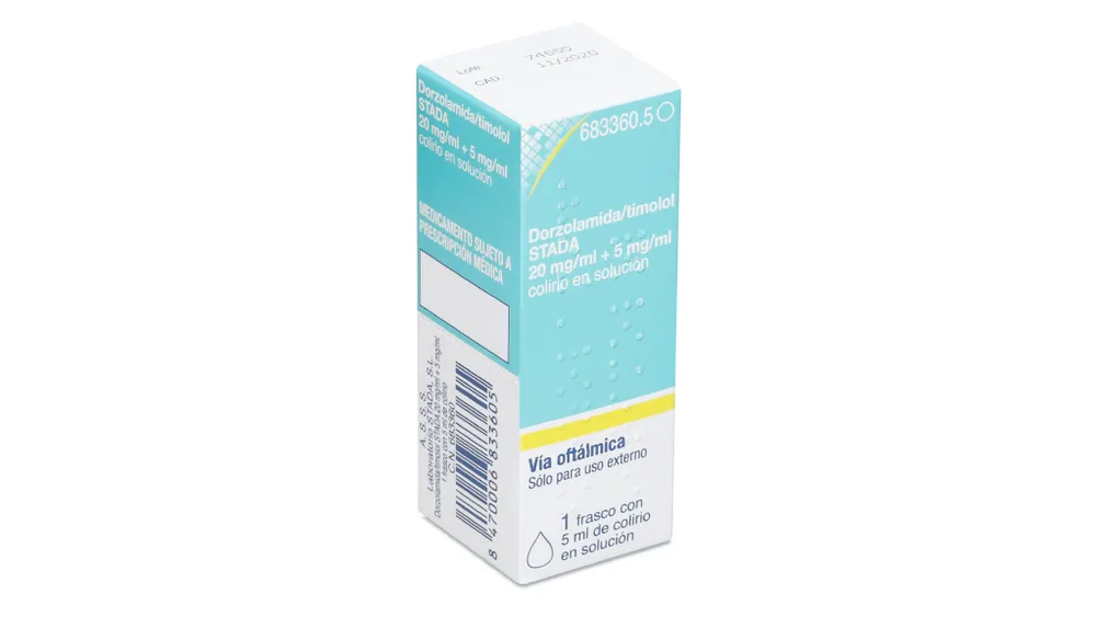 Dorzolamide/timolol Stada 20 mg/ml + 5 mg/ml eye drops solution solution, ophthalmic