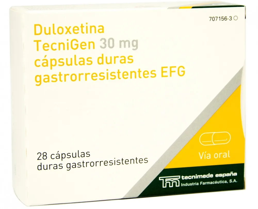 Duloxetine Tevagen 30 mg gastro-resistant hard capsules EFG capsules, hard, enteric-coated