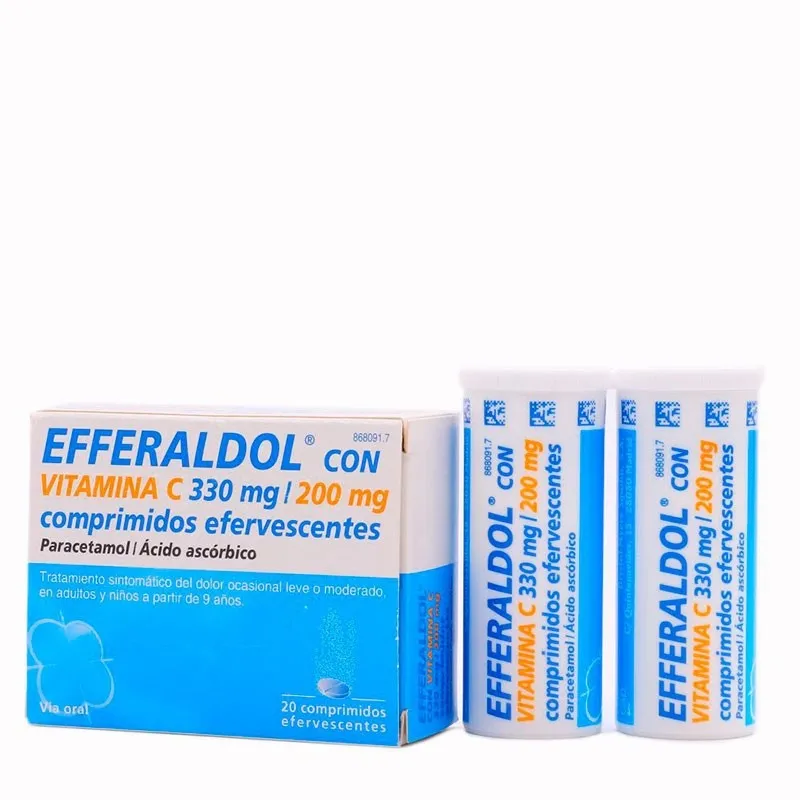 Efferaldol with Vitamin C 330 mg/200 mg effervescent tablets tablets, effervescent