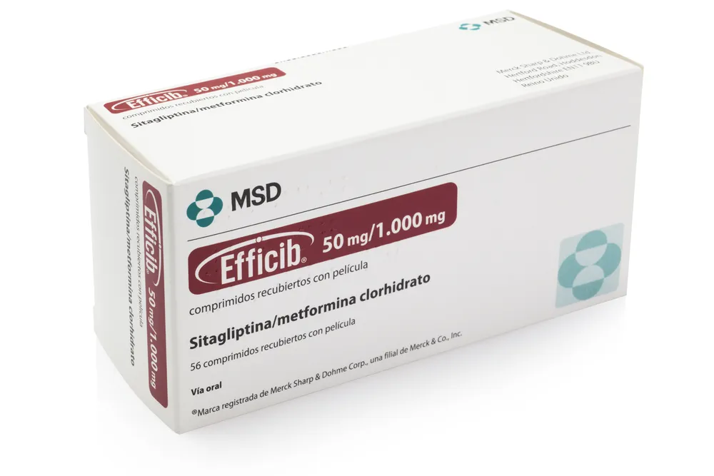 EFFICIB 50 mg/1000 mg COMPRIMIDOS RECUBIERTOS CON PELICULA COMPRIMIDO RECUBIERTO CON PELÍCULA