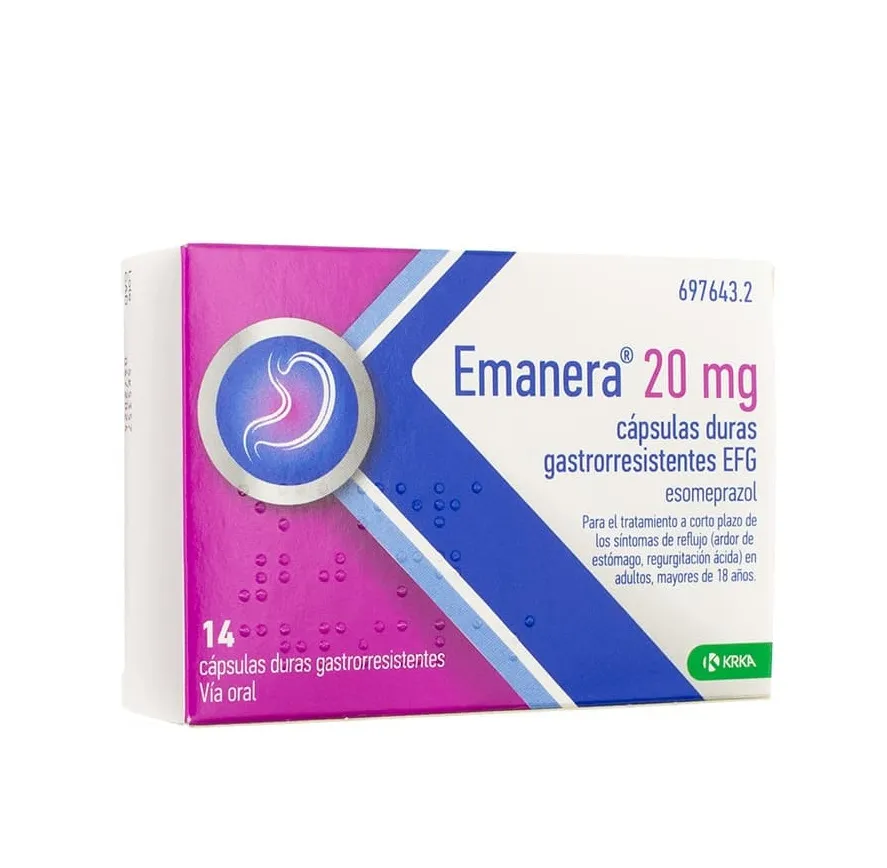 Emanera 20 mg gastro-resistant hard capsules EFG capsules, hard, enteric-coated