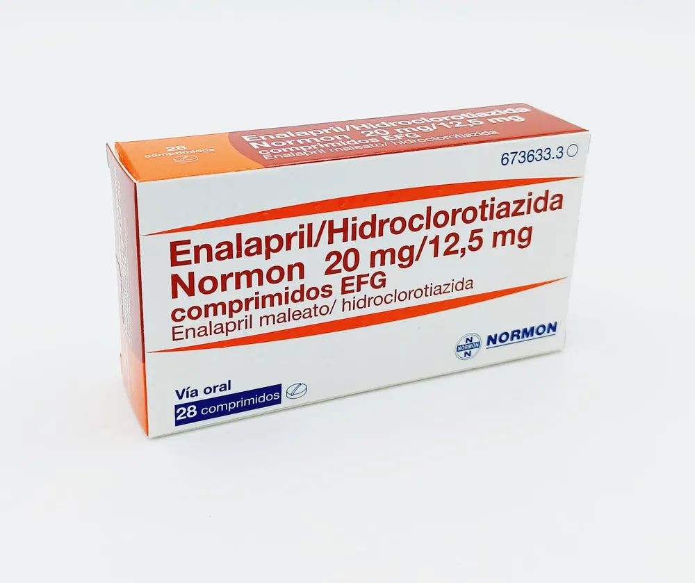 Enalapril/hydrochlorothiazide Normon 20 mg/12.5 mg tablets EFG tablets