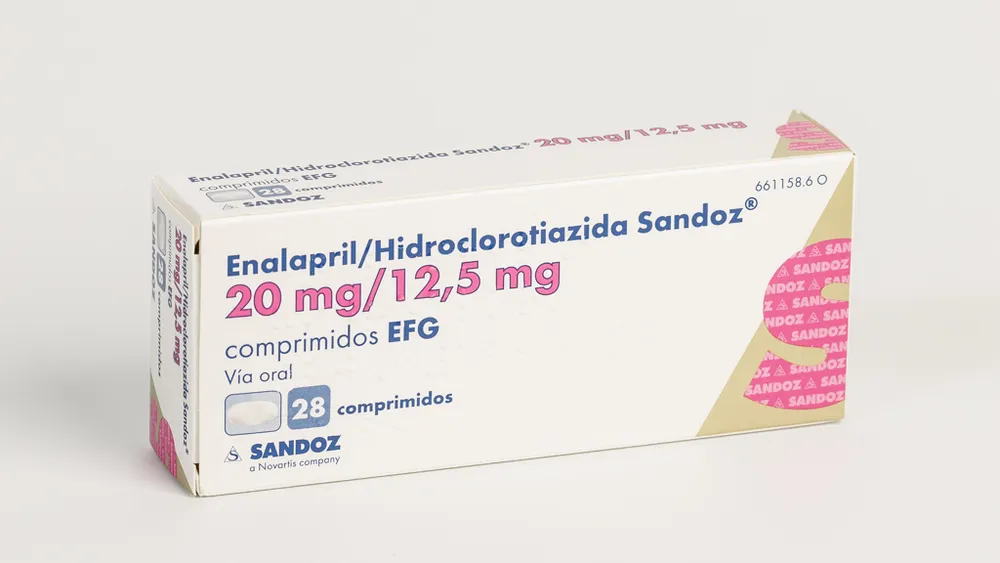Enalapril/hydrochlorothiazide Sandoz 20/12.5 mg tablets EFG tablets