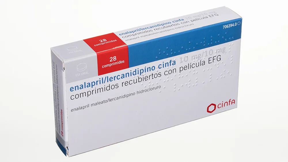 Enalapril/lercanidipine CINFA 10 mg/10 mg film-coated tablets EFG tablets, film-coated