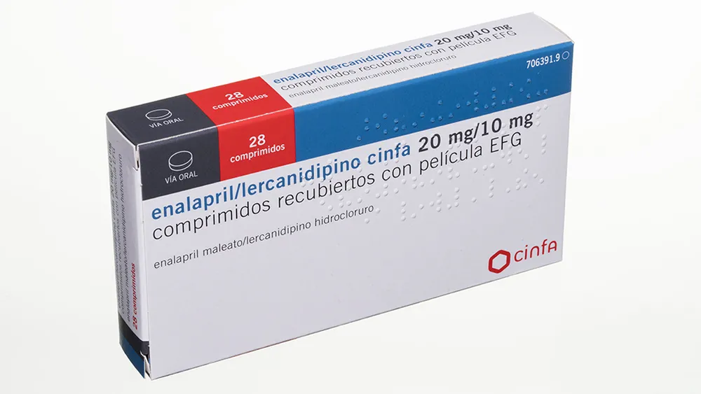 Enalapril/lacidipino Cinfa 20 mg/10 mg compresse rivestite con film EFG compresse, rivestite con film