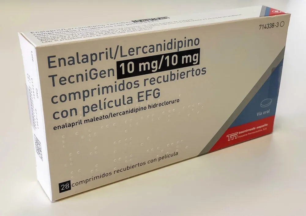 Enalapril/lercanidipine Teva-Ratiopharm 10 mg/10 mg film-coated tablets EFG tablets, film-coated