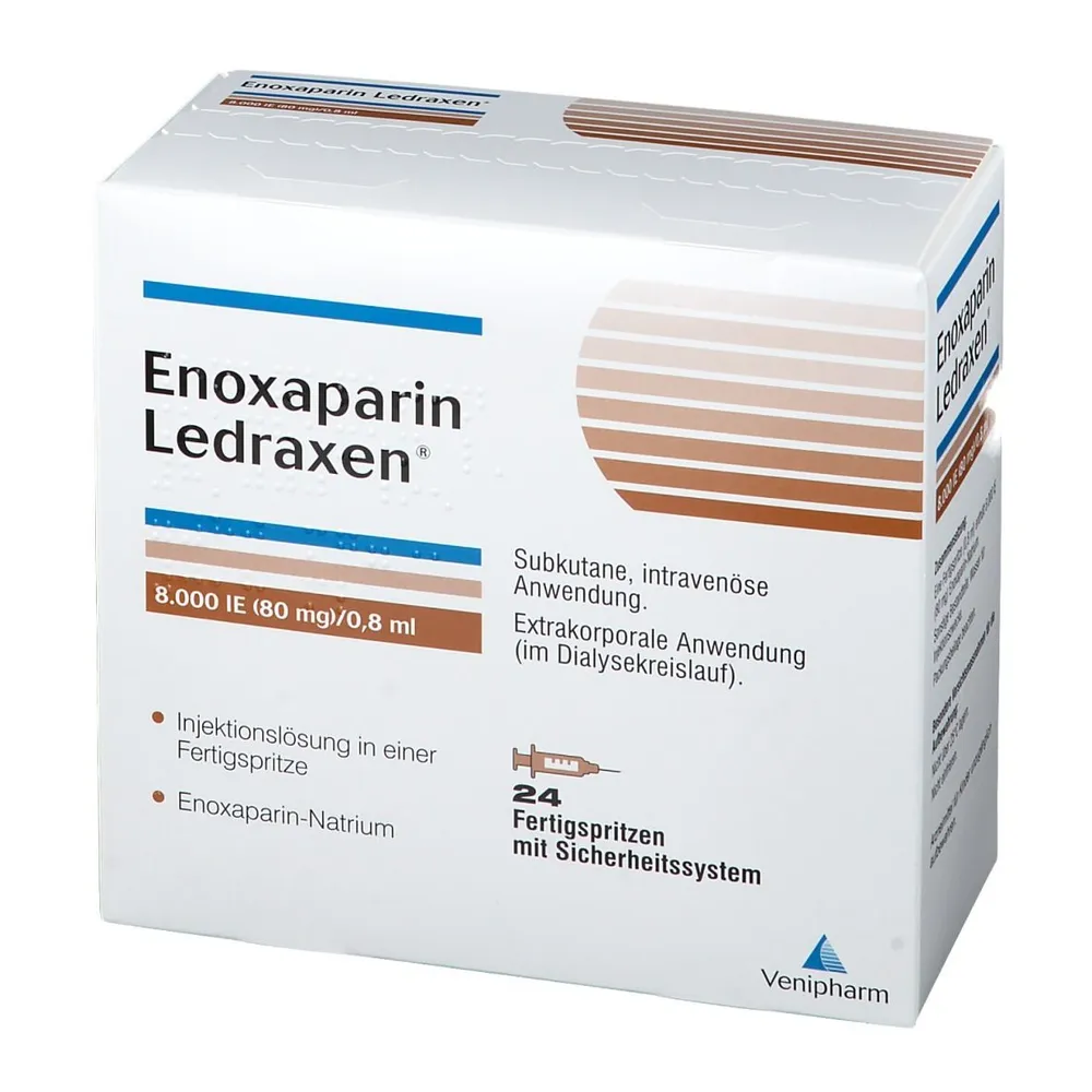 Enoxaparin Ledraxen 8,000 IU (80 mg)/0.8 ml solution for injection in pre-filled syringe solution for injection in a pre-filled syringe