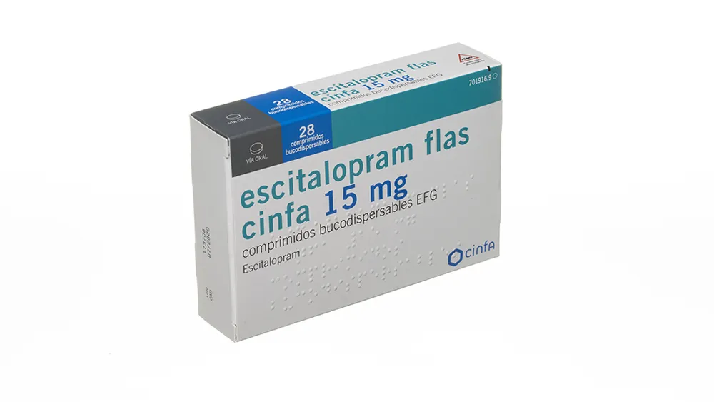 Escitalopram Flas CINFA 15 mg orodispersible tablets EFG tablets, buccodispersable
